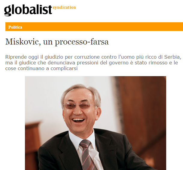 Italintermedia: Mišković, suđenje kao farsa
